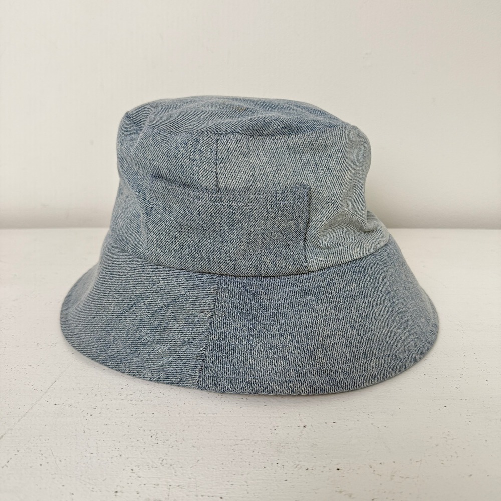 Lack of Color x Boyish Denim Bucket Hat Light Wash Blue S/M Cotton Sun Hat